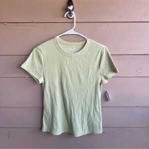 Old Navy Snug Crop Short Sleeve T-Shirt Lime Shade Size M NWT